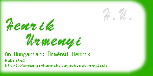 henrik urmenyi business card